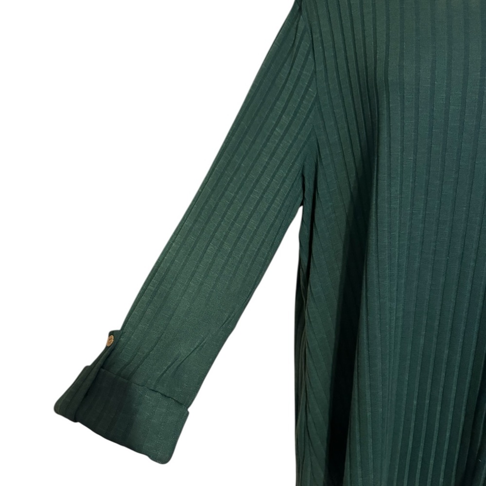 Kim Rogers Green Ribbed Crew Neck Sweater PLUS 2X #E - Picture 3 of 6